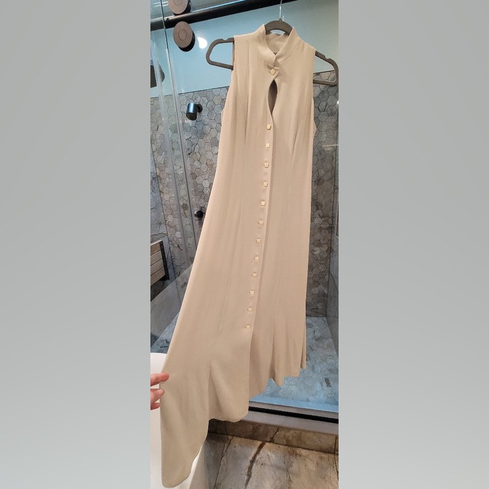 90s like new Korean maxi dress with buttons